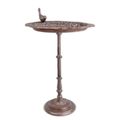 A CAST IRON BIRD BATH ON BASE
