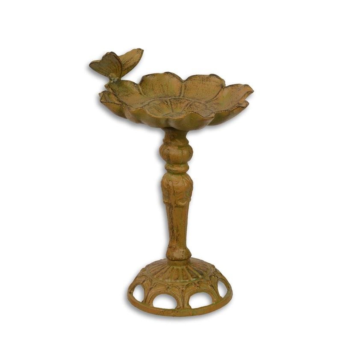 A Cast Iron Bird Bath on Stand