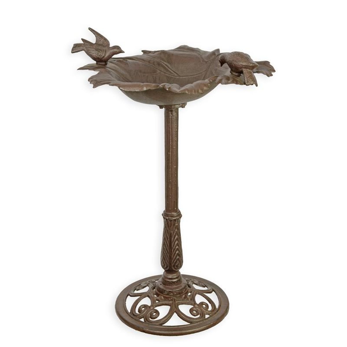 A CAST IRON BIRD BATH
