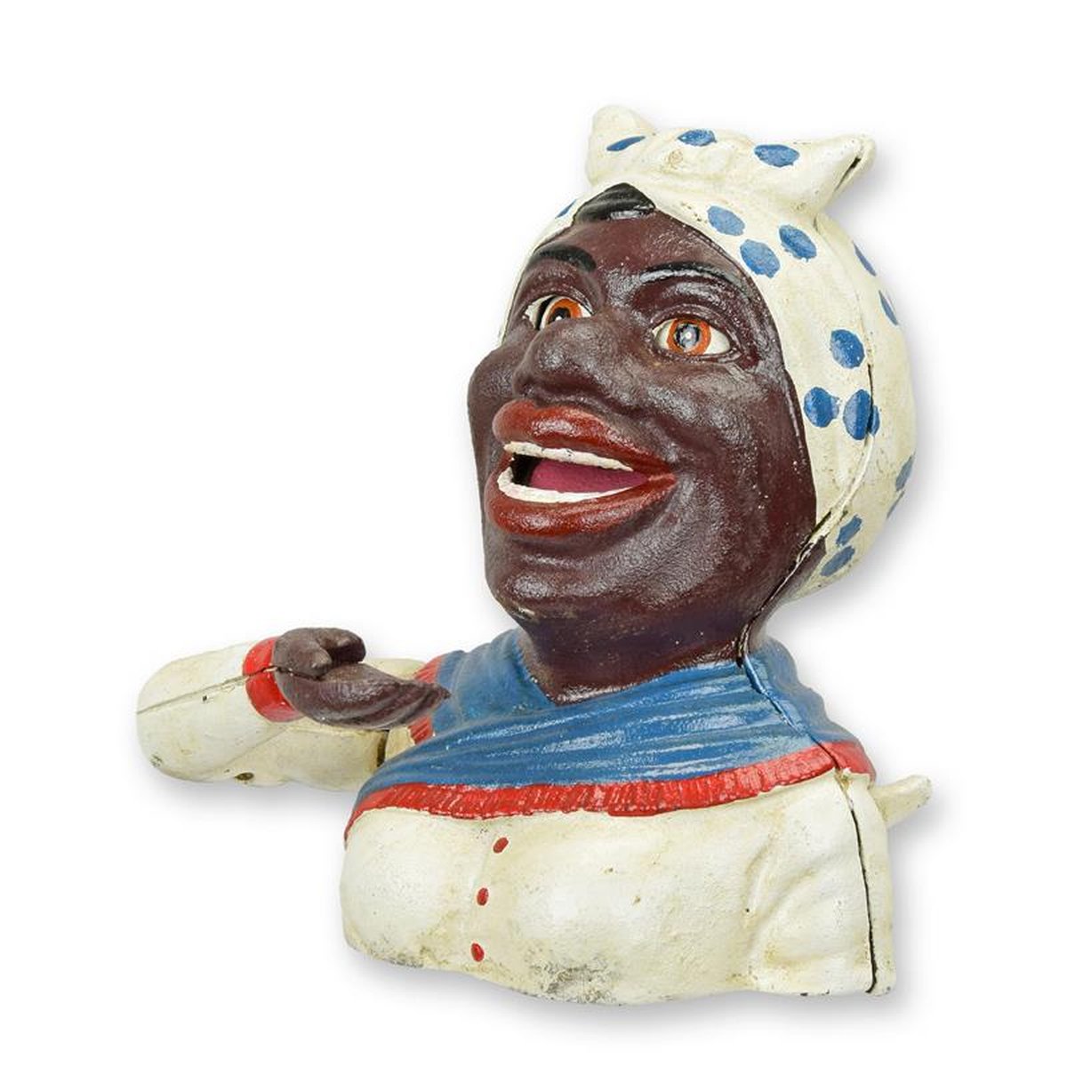A CAST IRON BLACK GIRL MECHANICAL BANK