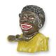 A CAST IRON BLACK LADY MECHANICAL BANK