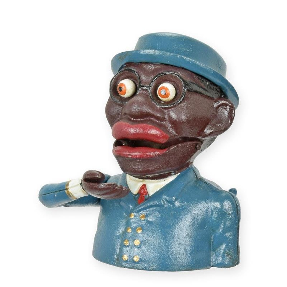 A Cast Iron Black Man with Hat Bank