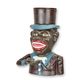 A CAST IRON BLACK MAN WITH HAT MECHANICAL BANK