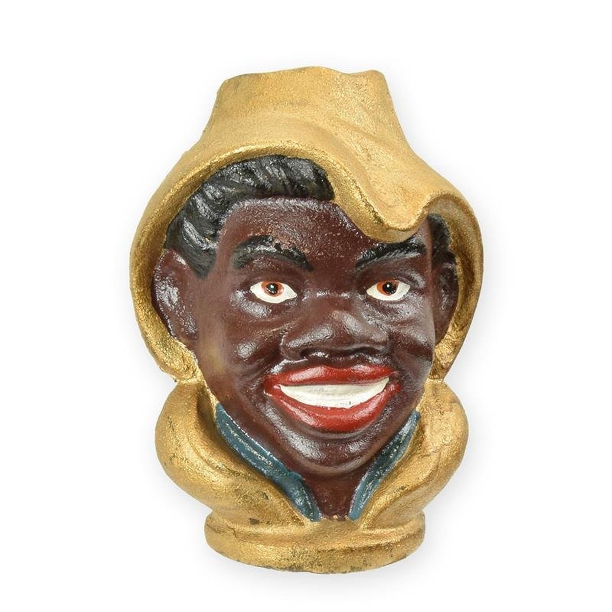 A CAST IRON BLACKAMOOR BANK