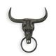 A CAST IRON BULL SKULL TOWEL HOLDER