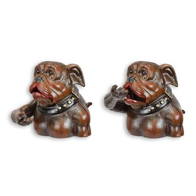 A CAST IRON BULLDOG MECHANICAL BANK