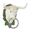 A CAST IRON COW HEAD TOWEL-HOLDER