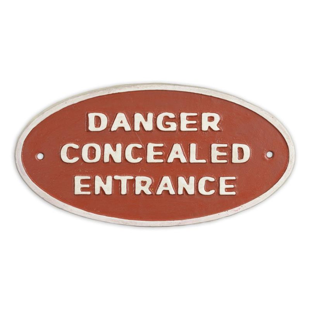 A CAST IRON DANGER CONCEALED ENTRANCE" PLAQUE"