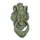 A CAST IRON DEVIL FACE DOOR KNOCKER - GREEN