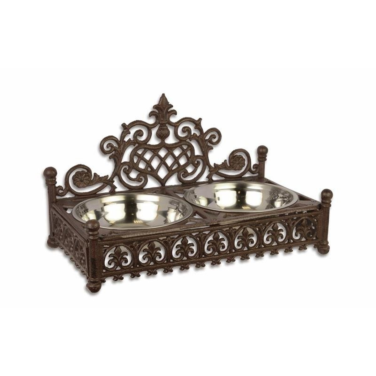 A Cast Iron Dog Water and Food Bowl