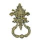 A CAST IRON DOOR KNOCKER - GREEN