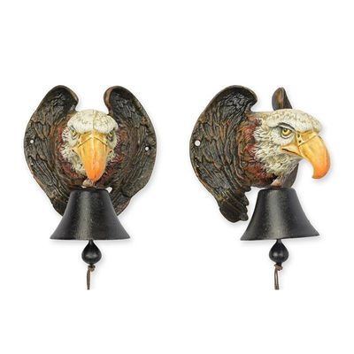 A CAST IRON EAGLE HEAD BELL