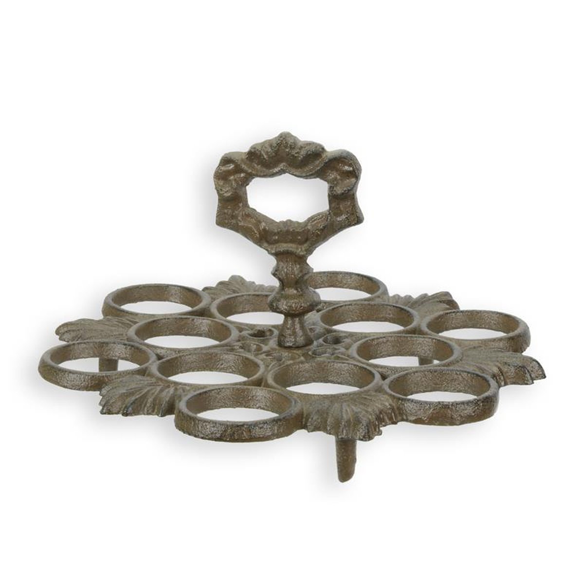 A CAST IRON EGG STAND