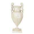 A CAST IRON EMPIRE-STYLE VASE - OLD WHITE