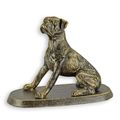 A CAST IRON FIGURINE OF A BULLDOG