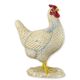 A CAST IRON FIGURINE OF A HEN