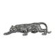 A CAST IRON FIGURINE OF A PANTHER - OLD SILVER