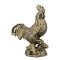 A CAST IRON FIGURINE OF A ROOSTER