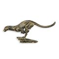 A CAST IRON FIGURINE OF A RUNNING COUGAR