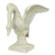 A CAST IRON FIGURINE OF A SWAN ON A BASE - WHITE