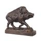 A CAST IRON FIGURINE OF A WILD BOAR