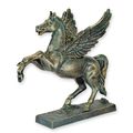 A CAST IRON FIGURINE OF PEGASUS