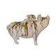 A CAST IRON FLYIN PIG BANK - DRIP ART. WHITE