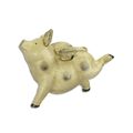 A CAST IRON FLYING PIG BANK