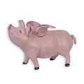 A CAST IRON FLYING PIG BANK, PINK