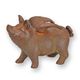 A CAST IRON FLYING PIG BANK, RUSTY