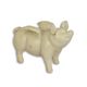 A CAST IRON FLYING PIG BANK, WHITE