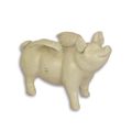 A CAST IRON FLYING PIG BANK, WHITE