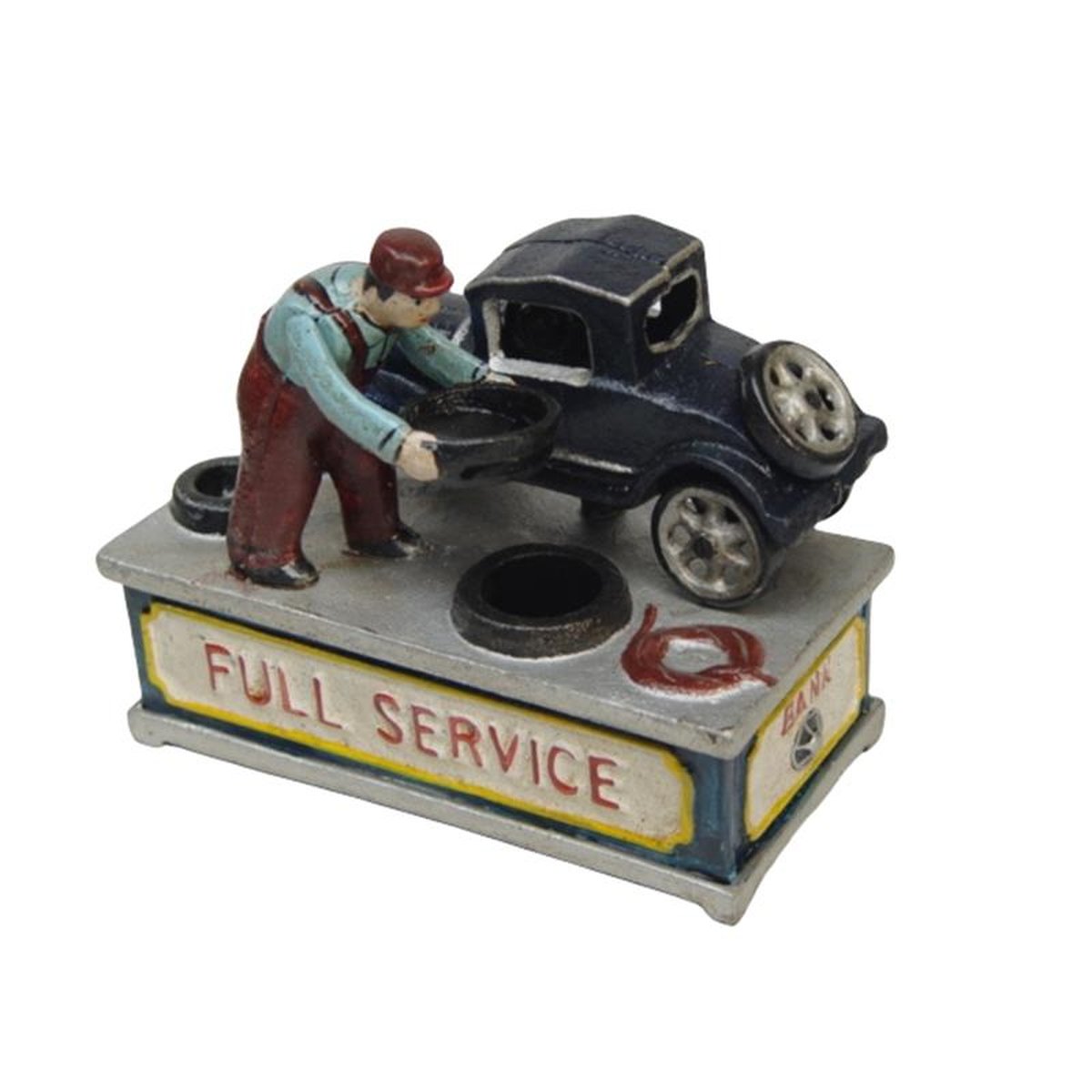 A CAST IRON FULL SERVICE MECHANICAL BANK