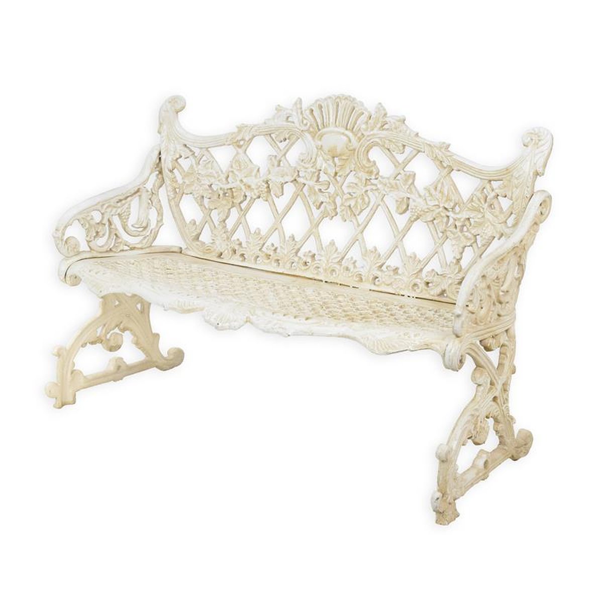 A CAST IRON GARDEN BENCH