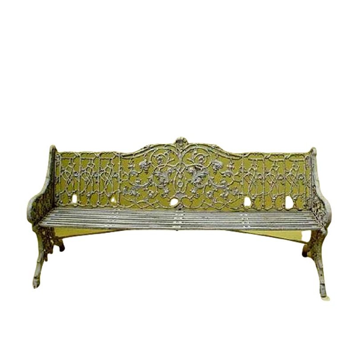 A CAST IRON GARDEN BENCH