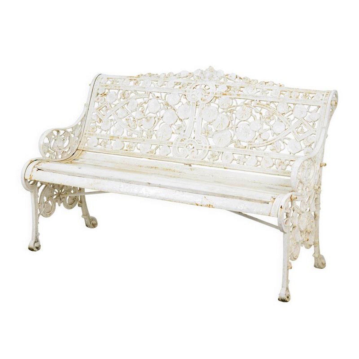 A CAST IRON GARDEN BENCH