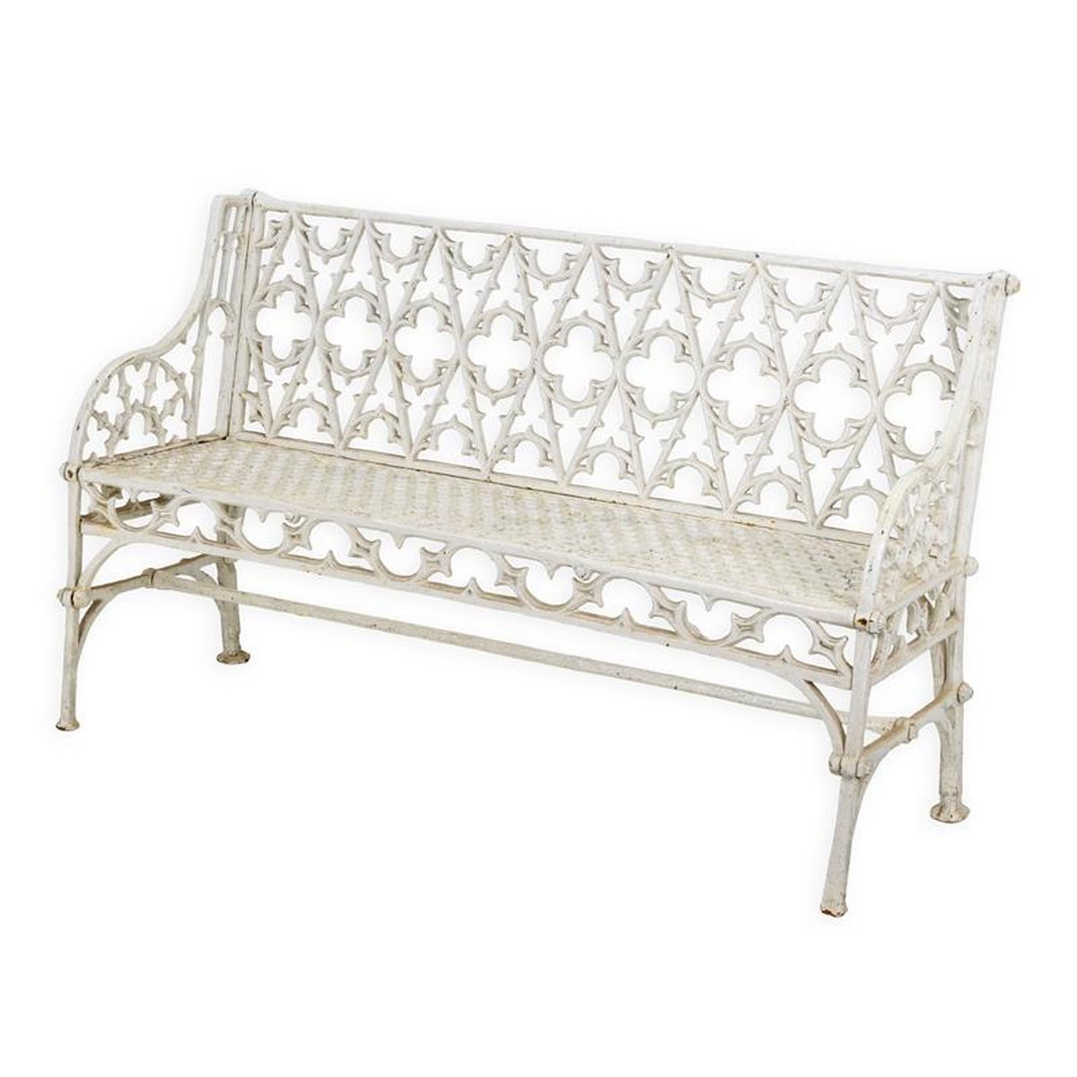 A CAST IRON GARDEN BENCH