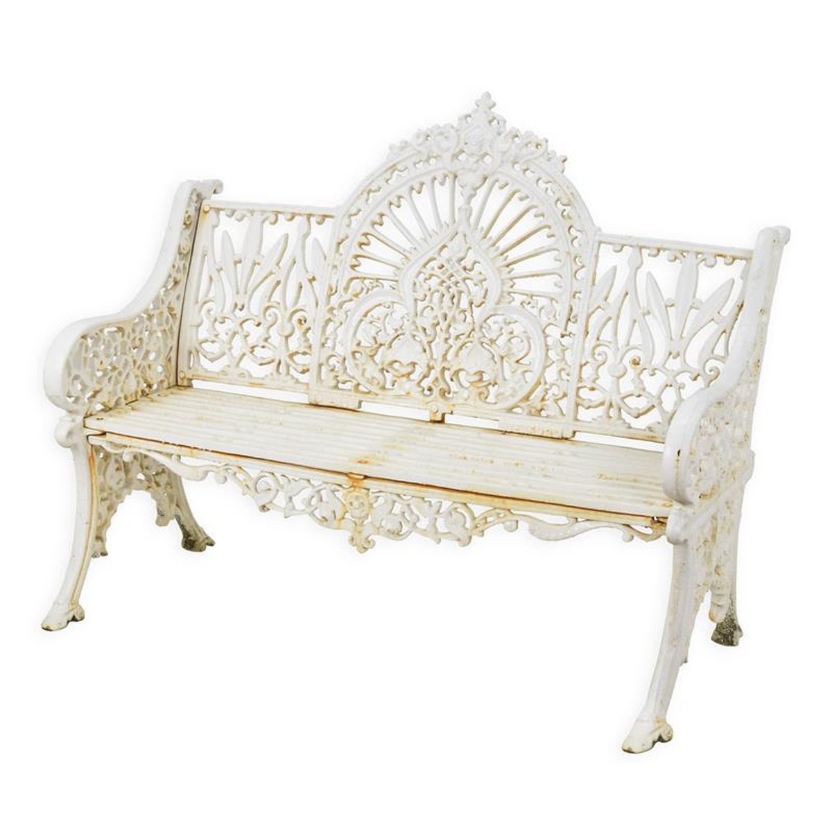 A CAST IRON GARDEN BENCH