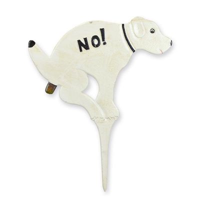 A CAST IRON GARDEN STAKE - NO DOG SHIT