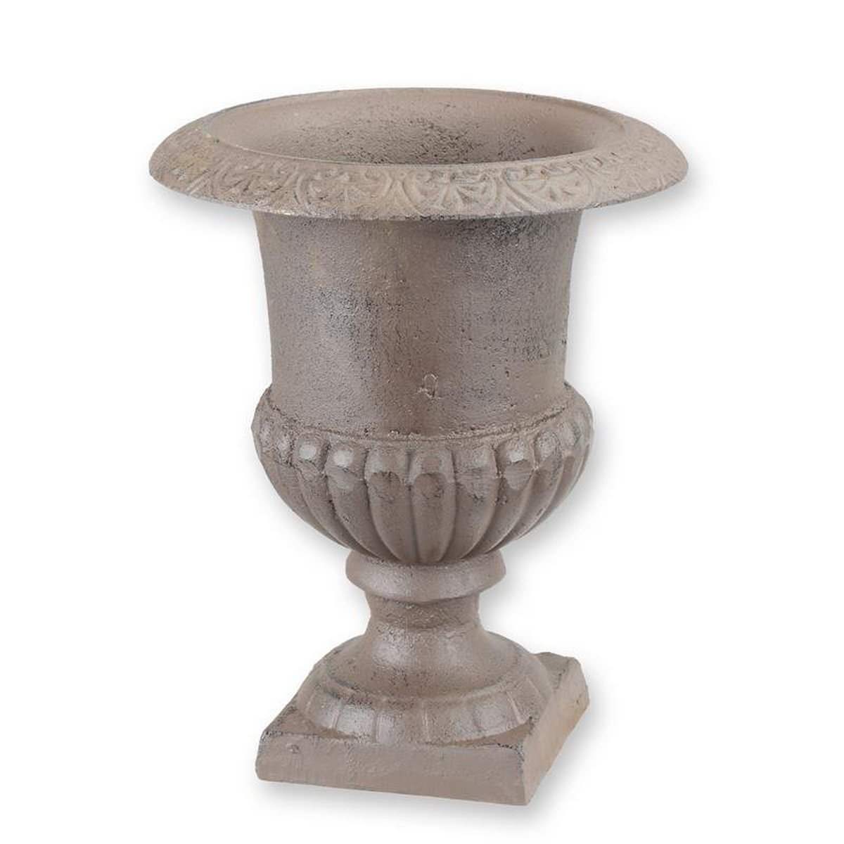 A Cast Iron Garden Urn - Brown