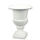 A CAST IRON GARDEN URN - WHITE