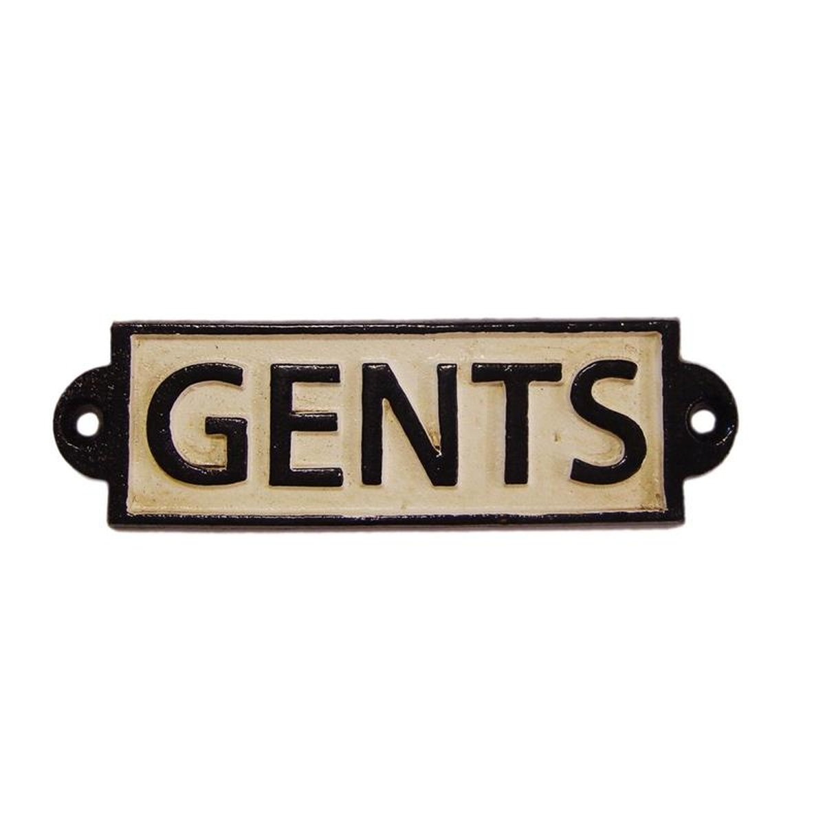 A CAST IRON GENTS" PLAQUE"