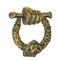 A CAST IRON HAND DOOR KNOCKER