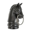 A CAST IRON HITCHING POST HORSE HEAD - BLACK