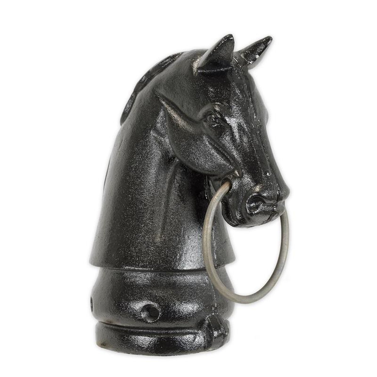 A CAST IRON HITCHING POST HORSE HEAD - BLACK