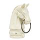 A CAST IRON HITCHING POST HORSE HEAD - WHITE