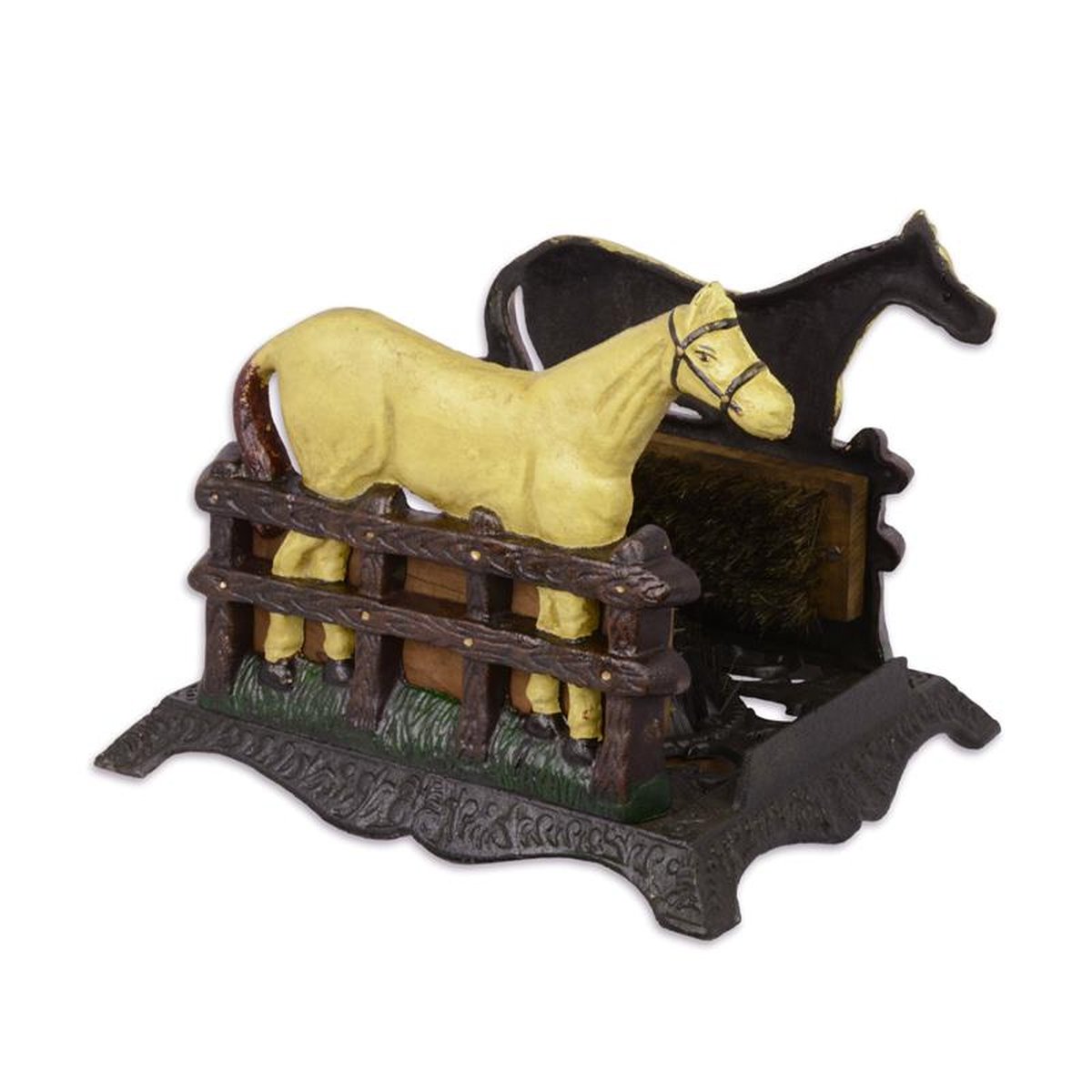 A CAST IRON HORSE SHOE-BRUSH