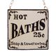 A CAST IRON HOT BATHS 25 CENTS" PLAQUE"