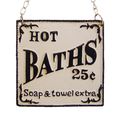 A CAST IRON HOT BATHS 25 CENTS" PLAQUE"