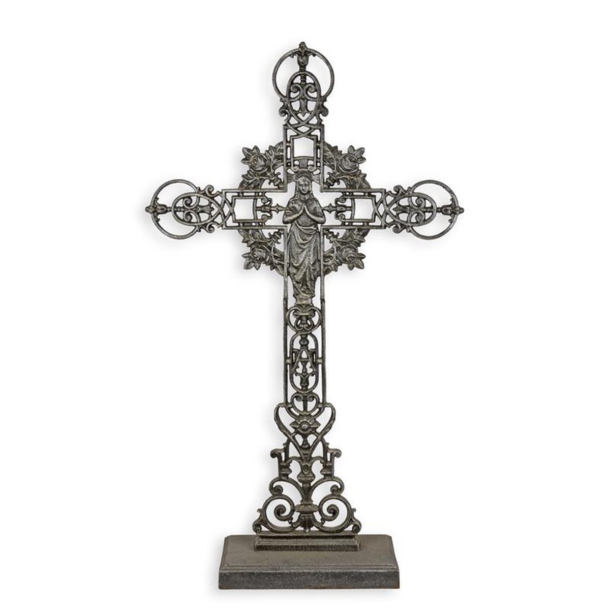 A CAST IRON MARY OF THE ROSES" CROSS"